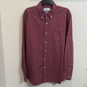 Southern Tide Men's Plaid Button Down Shirt Classic Fit Red Grey Size Large
